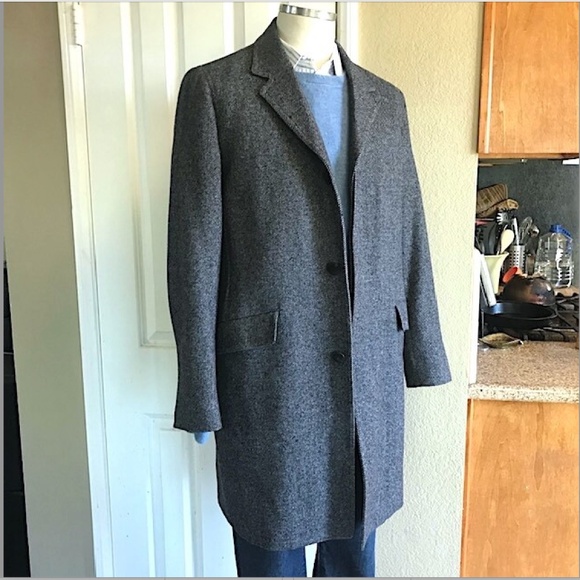 THEORY Mens Herringbone Wool-Blend 3/4 Length Topcoat EUC/sz M - Picture 7 of 16